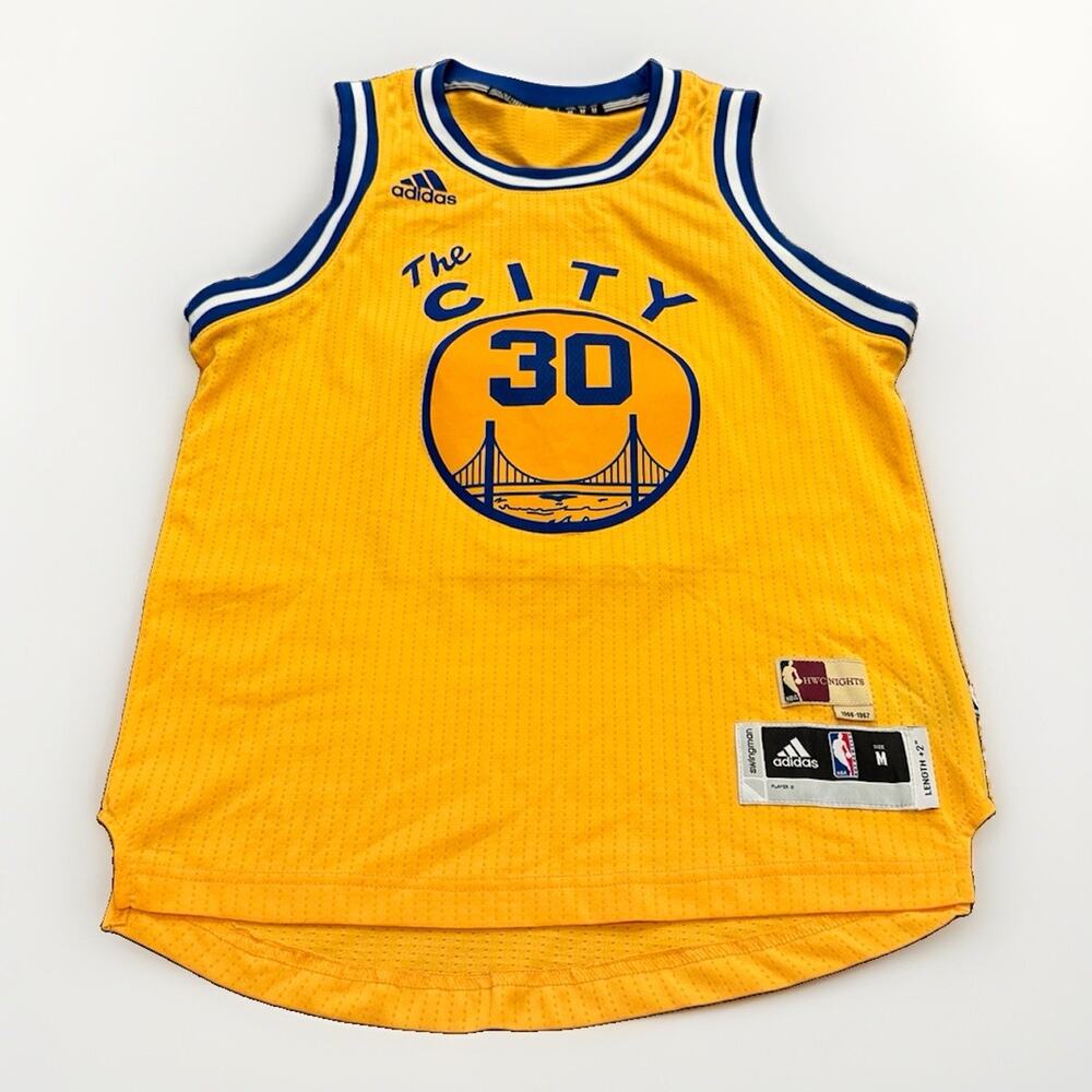 Adidas Youth Kids NBA Golden State Warriors Stephen Curry #30 Swingman Jersey M